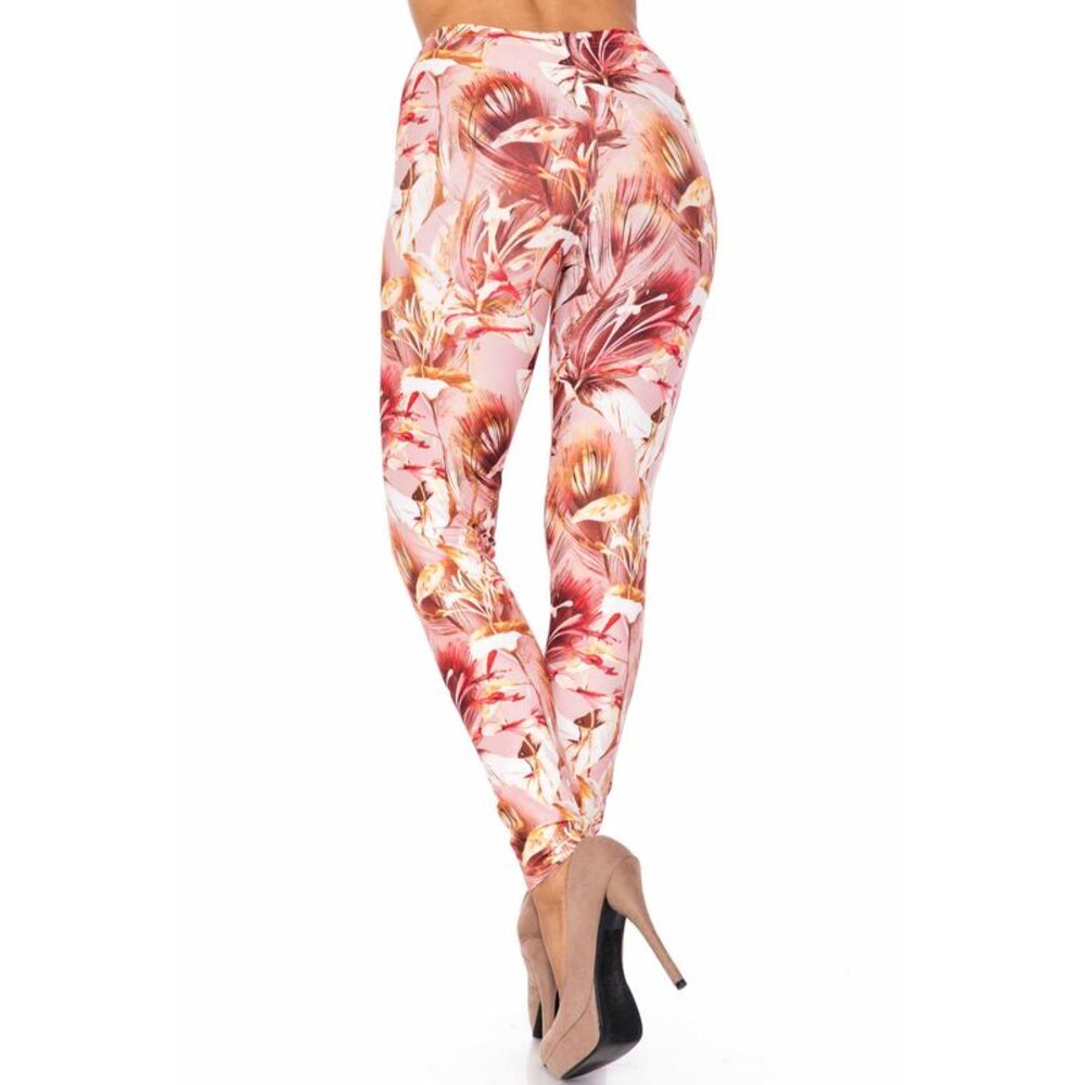USAFashion Creamy Soft Mocha Floral Kids Leggings - USA Fashion™